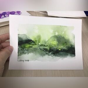 Original Abstract Landscape Watercolor